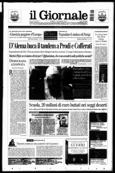 Il giornale del lunedi